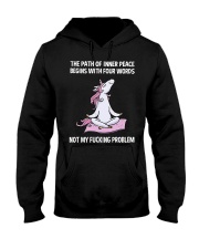 Unicorn Yoga The Path Of Inner Peace Begins Shirt Hooded Sweatshirt thumbnail