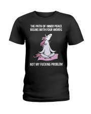 Unicorn Yoga The Path Of Inner Peace Begins Shirt Ladies T-Shirt thumbnail