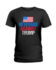 American Flag Veterans Against Trump Shirt Ladies T-Shirt thumbnail