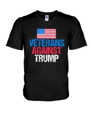 American Flag Veterans Against Trump Shirt V-Neck T-Shirt thumbnail