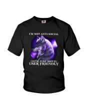 Wolf I'm Not Anti Social I'm Just Not User Shirt Youth T-Shirt thumbnail