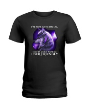 Wolf I'm Not Anti Social I'm Just Not User Shirt Ladies T-Shirt thumbnail