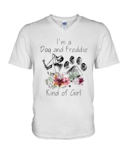 Im A Dog And Freddie Kind Of Girl Shirt V-Neck T-Shirt thumbnail