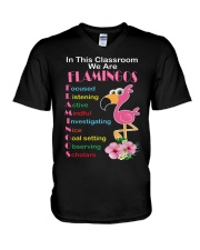 In This Classroom We Are Flamingo Focused Shirt V-Neck T-Shirt thumbnail