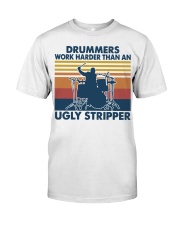 Vintage Drummer Work Harder Than An Ugly Shirt Premium Fit Mens Tee thumbnail