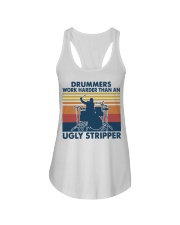 Vintage Drummer Work Harder Than An Ugly Shirt Ladies Flowy Tank thumbnail