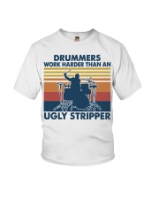 Vintage Drummer Work Harder Than An Ugly Shirt Youth T-Shirt thumbnail