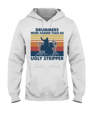Vintage Drummer Work Harder Than An Ugly Shirt Hooded Sweatshirt thumbnail