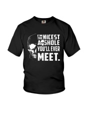 Skull Im The Nicest Asshole Youll Ever Meet Shirt Youth T-Shirt thumbnail