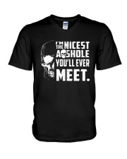 Skull Im The Nicest Asshole Youll Ever Meet Shirt V-Neck T-Shirt thumbnail