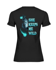 Wolf She Keeps Me Wild Shirt Premium Fit Ladies Tee thumbnail
