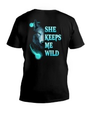 Wolf She Keeps Me Wild Shirt V-Neck T-Shirt thumbnail