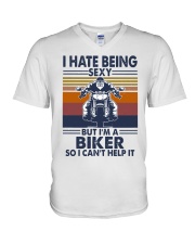 Vintage I Hate Being Sexy But Im A Biker Shirt V-Neck T-Shirt thumbnail