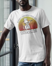 Vintage Easily Distracted By Cats And Guitar Shirt Classic T-Shirt apparel-classic-tshirt-lifestyle-front-39