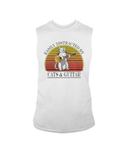 Vintage Easily Distracted By Cats And Guitar Shirt Sleeveless Tee thumbnail