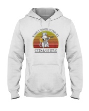 Vintage Easily Distracted By Cats And Guitar Shirt Hooded Sweatshirt thumbnail