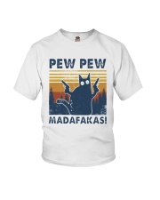 Vintage Cat Pew Pew Madafakas Shirt Youth T-Shirt thumbnail