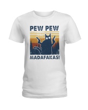 Vintage Cat Pew Pew Madafakas Shirt Ladies T-Shirt thumbnail