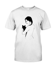 Girl Nude Hugging Black Cat Shirt Premium Fit Mens Tee thumbnail
