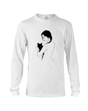 Girl Nude Hugging Black Cat Shirt Long Sleeve Tee thumbnail