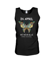 Butterfly In April We Wear Blue Autism Shirt Unisex Tank tile