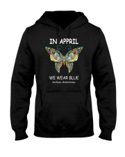 Butterfly In April We Wear Blue Autism Shirt Hooded Sweatshirt tile