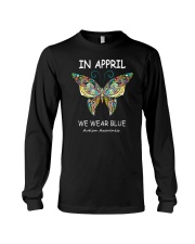 Butterfly In April We Wear Blue Autism Shirt Long Sleeve Tee tile