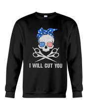 American Skull I Will Cut You Shirt Crewneck Sweatshirt thumbnail
