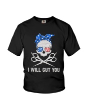 American Skull I Will Cut You Shirt Youth T-Shirt thumbnail