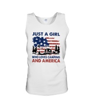 American Flag Just A Girl Who Loves Camping Shirt Unisex Tank thumbnail