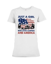 American Flag Just A Girl Who Loves Camping Shirt Premium Fit Ladies Tee thumbnail