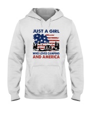 American Flag Just A Girl Who Loves Camping Shirt Hooded Sweatshirt thumbnail