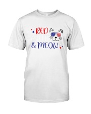 American Flag Red White And Meow Shirt Premium Fit Mens Tee thumbnail