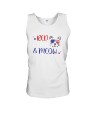 American Flag Red White And Meow Shirt Unisex Tank thumbnail