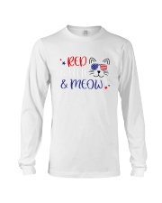 American Flag Red White And Meow Shirt Long Sleeve Tee thumbnail