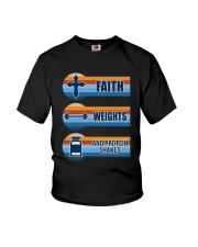 Vintage Faith Weights And Protein Shakes Shirt Youth T-Shirt thumbnail