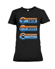 Vintage Faith Weights And Protein Shakes Shirt Premium Fit Ladies Tee thumbnail