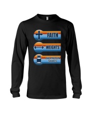 Vintage Faith Weights And Protein Shakes Shirt Long Sleeve Tee thumbnail