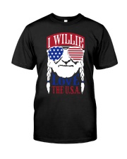 American Flag I Willie Love The Usa Shirt Premium Fit Mens Tee front
