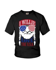 American Flag I Willie Love The Usa Shirt Youth T-Shirt thumbnail