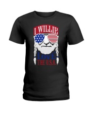 American Flag I Willie Love The Usa Shirt Ladies T-Shirt thumbnail