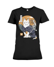 Samurai Cat Shirt Premium Fit Ladies Tee thumbnail