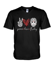Saw Peace Love Friday Shirt V-Neck T-Shirt thumbnail
