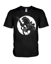 Godzilla Playing Guitar Shirt V-Neck T-Shirt thumbnail