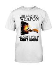 The Greatest Weapon Against Evil Is Gods Shirt Premium Fit Mens Tee thumbnail