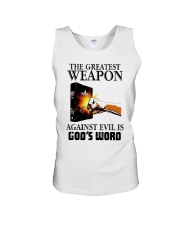 The Greatest Weapon Against Evil Is Gods Shirt Unisex Tank thumbnail