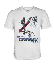 Mountain Happy Snowboarding Year Shirt V-Neck T-Shirt thumbnail