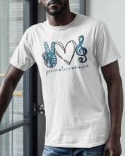 Key Sol Blue Peace Love Music Shirt Classic T-Shirt apparel-classic-tshirt-lifestyle-front-39
