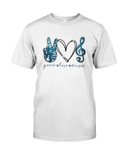 Key Sol Blue Peace Love Music Shirt Premium Fit Mens Tee thumbnail