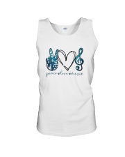 Key Sol Blue Peace Love Music Shirt Unisex Tank thumbnail